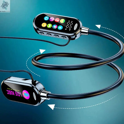 Color Screen Bluetooth 5.4 Earphones Neckband Headphones Wireless Headsets Noise Reduction Earbuds for Live Earphone Monitor - Ai-TechWorld