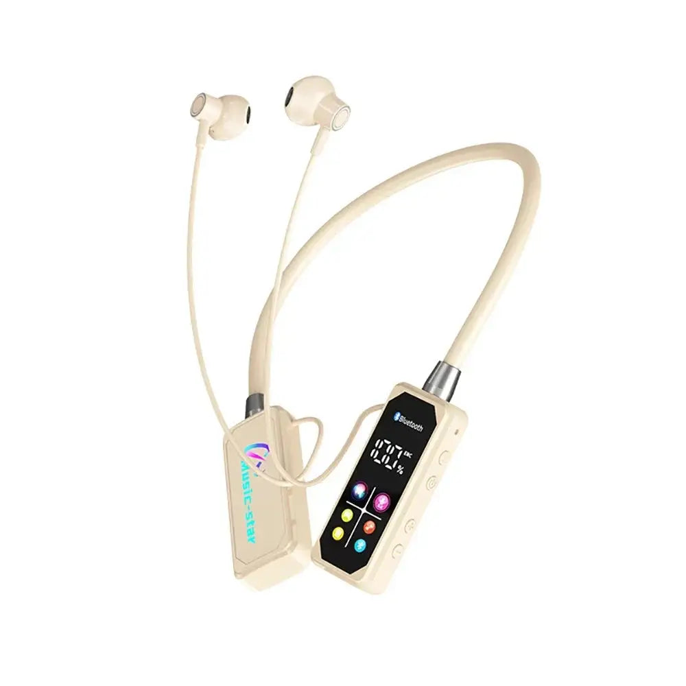 Color Screen Bluetooth 5.4 Earphones Neckband Headphones Wireless Headsets Noise Reduction Earbuds for Live Earphone Monitor - Ai-TechWorld