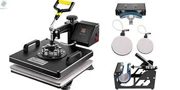 SucceBuy Combo Heat Press Machine 5/6/8 in 1 30*38CM 38*38CM Muntifunctional Sublimation Printer Transfer Mug Hat Plate T-Shirt Ai-TechWorld