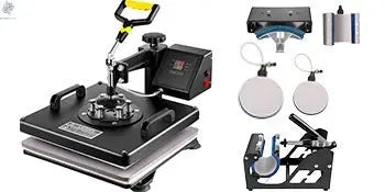 SucceBuy Combo Heat Press Machine 5/6/8 in 1 30*38CM 38*38CM Muntifunctional Sublimation Printer Transfer Mug Hat Plate T-Shirt Ai-TechWorld