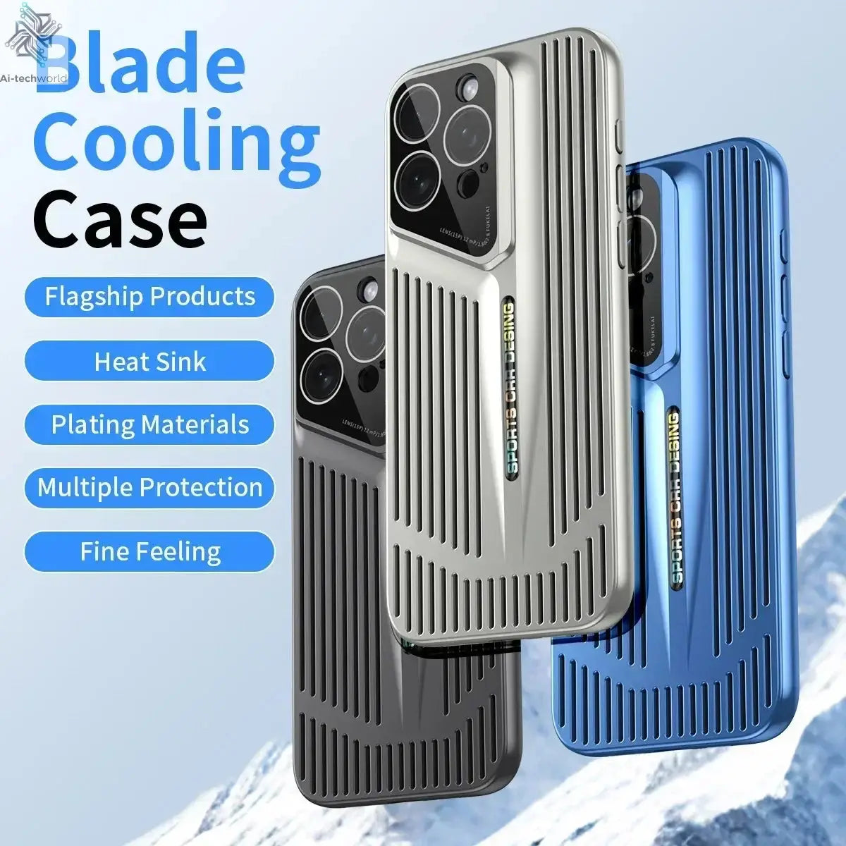 Comes With lLns Film Breathable Heat Dissipation Cooling Cases For iPhone 16 15 Pro Max 14 13 12 11 PC Hard Back Covers Ai-TechWorld 