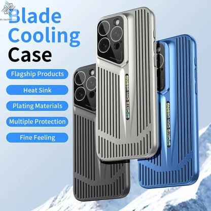 Comes With lLns Film Breathable Heat Dissipation Cooling Cases For iPhone 16 15 Pro Max 14 13 12 11 PC Hard Back Covers Ai-TechWorld 