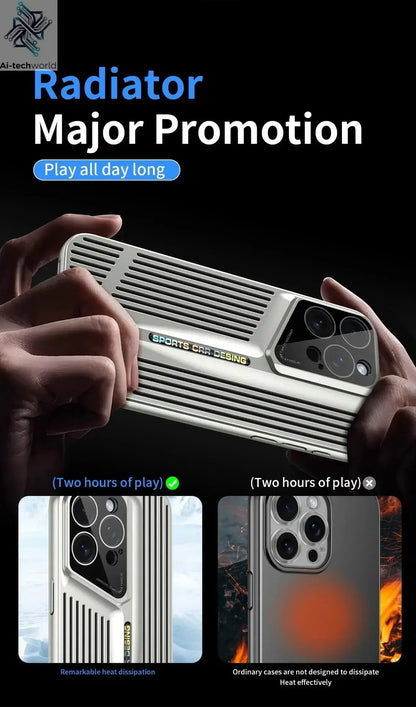 Comes With lLns Film Breathable Heat Dissipation Cooling Cases For iPhone 16 15 Pro Max 14 13 12 11 PC Hard Back Covers Ai-TechWorld 
