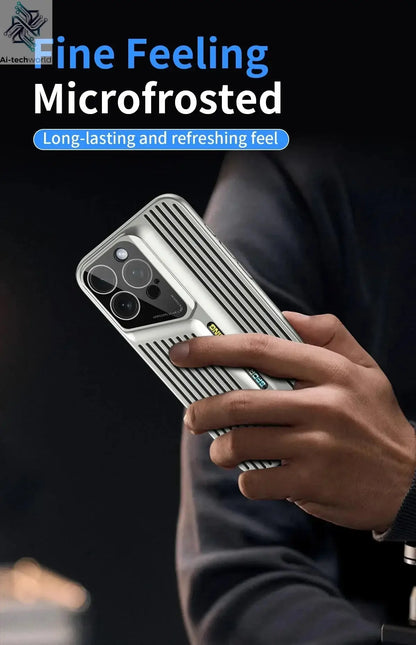 Comes With lLns Film Breathable Heat Dissipation Cooling Cases For iPhone 16 15 Pro Max 14 13 12 11 PC Hard Back Covers Ai-TechWorld 