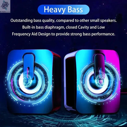 Computer Speakers PC Sound Box HIFI Stereo Microphone USB Wired Caixa De Som with LED Light For Desktop Computer Ai-TechWorld 