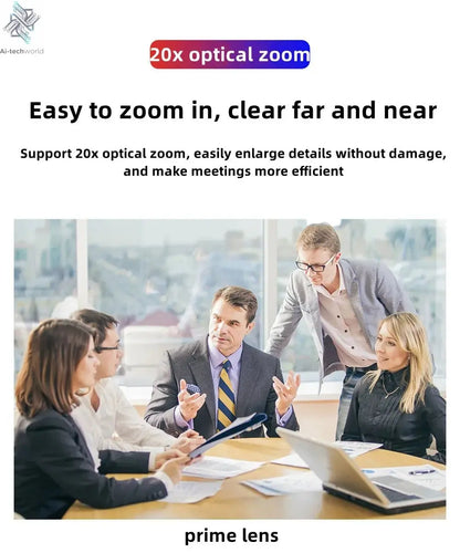 Conference Camera PTZ Video 4K/1080P AI Tracking 30/60fps USB3.0 HDMI LAN POE/USB 20/10X For Educate Live Business Meet Medicine - Ai - TechWorld