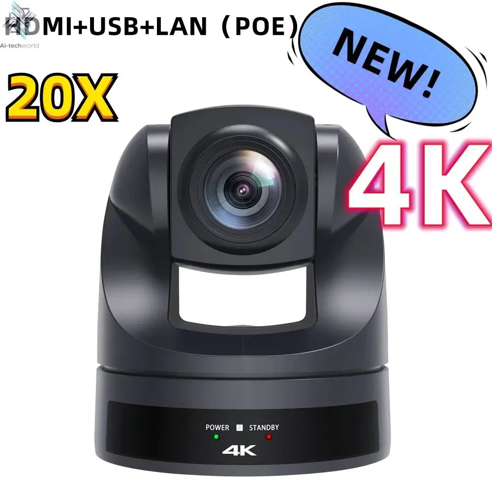 Conference Camera PTZ Video 4K/1080P AI Tracking 30/60fps USB3.0 HDMI LAN POE/USB 20/10X For Educate Live Business Meet Medicine - Ai - TechWorld