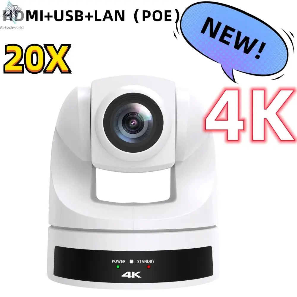 Conference Camera PTZ Video 4K/1080P AI Tracking 30/60fps USB3.0 HDMI LAN POE/USB 20/10X For Educate Live Business Meet Medicine - Ai - TechWorld