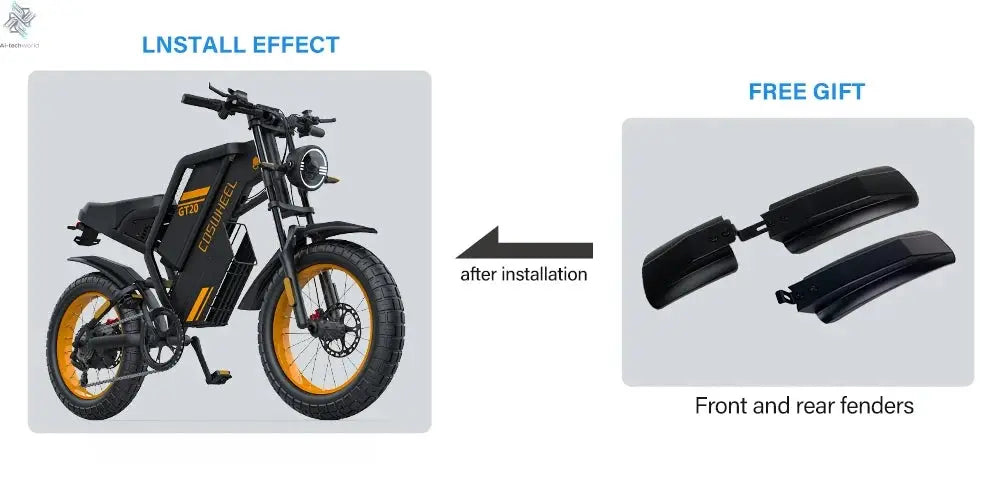 Coswheel Electric bike for Adult 2000W 60V Off-Road Motorcycle Mountain Bikes 20Inch Electric bike Fatbike Motorcycles ebike Ai-TechWorld 