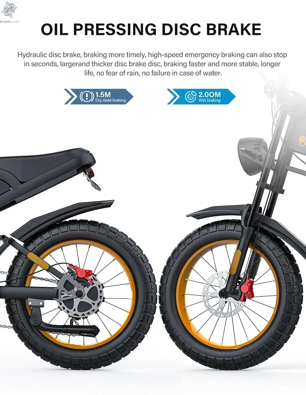 Coswheel Electric bike for Adult 2000W 60V Off-Road Motorcycle Mountain Bikes 20Inch Electric bike Fatbike Motorcycles ebike Ai-TechWorld 