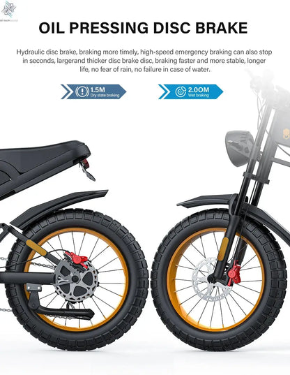 Coswheel Electric bike for Adult 2000W 60V Off-Road Motorcycle Mountain Bikes 20Inch Electric bike Fatbike Motorcycles ebike Ai-TechWorld 