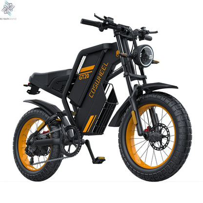 Coswheel Electric bike for Adult 2000W 60V Off-Road Motorcycle Mountain Bikes 20Inch Electric bike Fatbike Motorcycles ebike Ai-TechWorld 