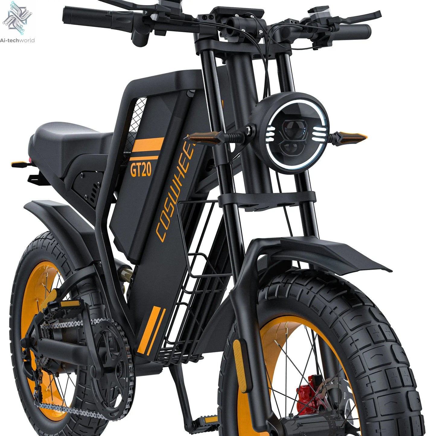 Coswheel Electric bike for Adult 2000W 60V Off-Road Motorcycle Mountain Bikes 20Inch Electric bike Fatbike Motorcycles ebike Ai-TechWorld 