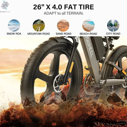 Coswheel T26 adult E-bike 500W 48V20Ah battery commute Electric Bike,26-inch Fat Tire E-Mountain bike Ai-TechWorld 