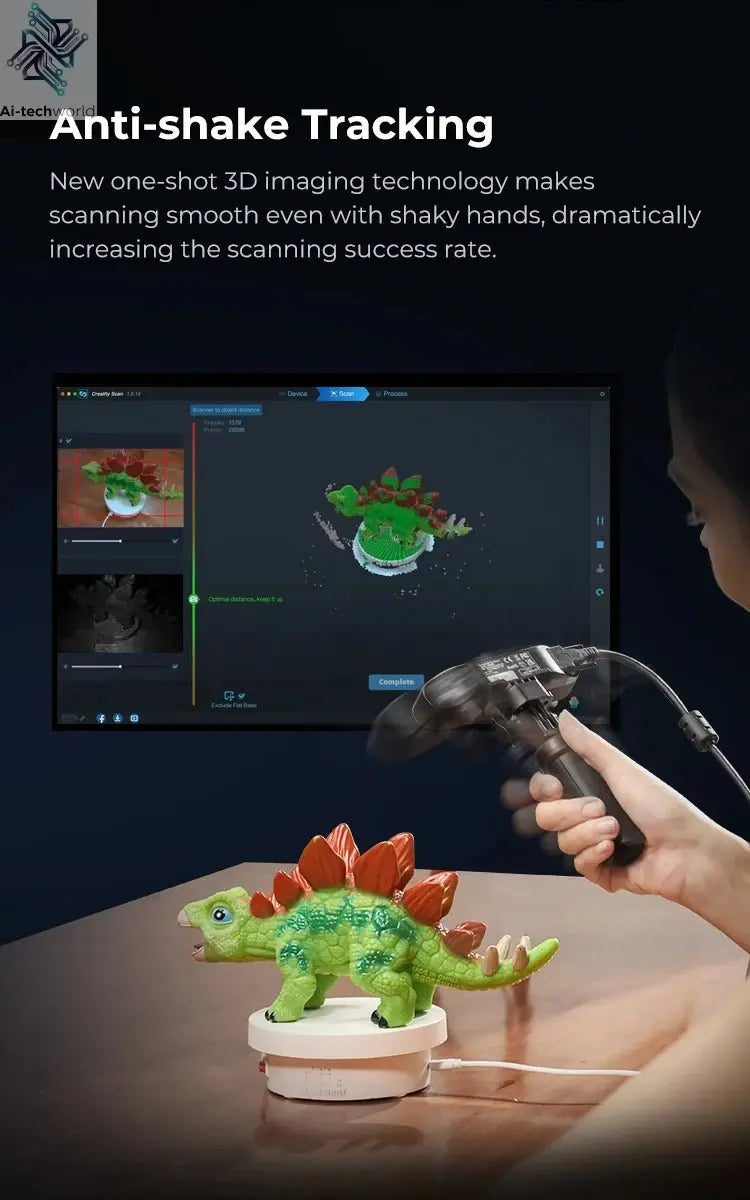 Creality 3D Scanner CR-Scan Ferret Pro Handheld Anti-shake Tracking WiFi6 24-bit full-color Wireless Scanning 0.1mm Accuracy Ai-TechWorld