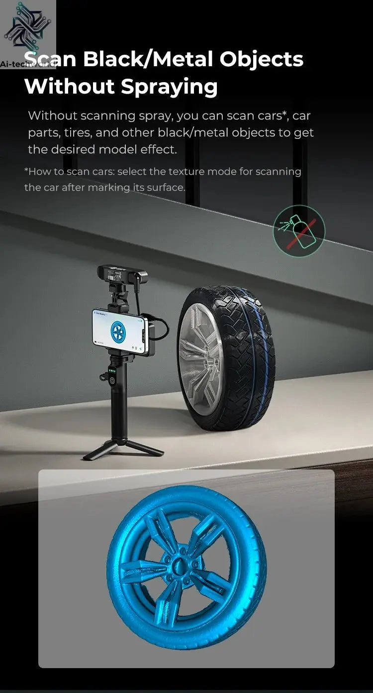 Creality 3D Scanner CR-Scan Ferret Pro Handheld Anti-shake Tracking WiFi6 24-bit full-color Wireless Scanning 0.1mm Accuracy Ai-TechWorld