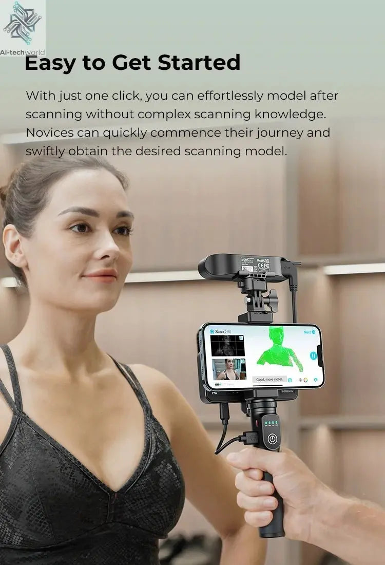Creality 3D Scanner CR-Scan Ferret Pro Handheld Anti-shake Tracking WiFi6 24-bit full-color Wireless Scanning 0.1mm Accuracy Ai-TechWorld