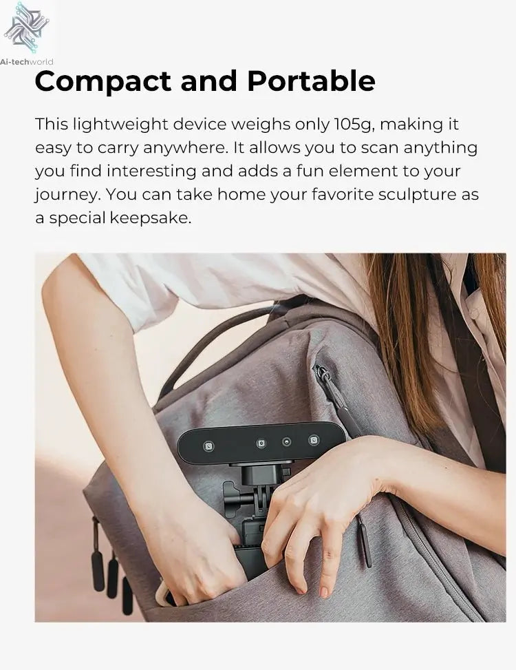 Creality 3D Scanner CR-Scan Ferret Pro Handheld Anti-shake Tracking WiFi6 24-bit full-color Wireless Scanning 0.1mm Accuracy Ai-TechWorld