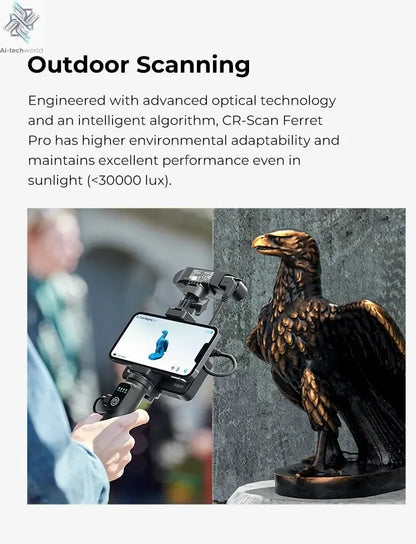 Creality 3D Scanner CR-Scan Ferret Pro Handheld Anti-shake Tracking WiFi6 24-bit full-color Wireless Scanning 0.1mm Accuracy Ai-TechWorld