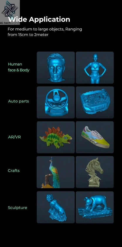 Creality 3D Scanner CR-Scan Ferret Pro Handheld Anti-shake Tracking WiFi6 24-bit full-color Wireless Scanning 0.1mm Accuracy Ai-TechWorld