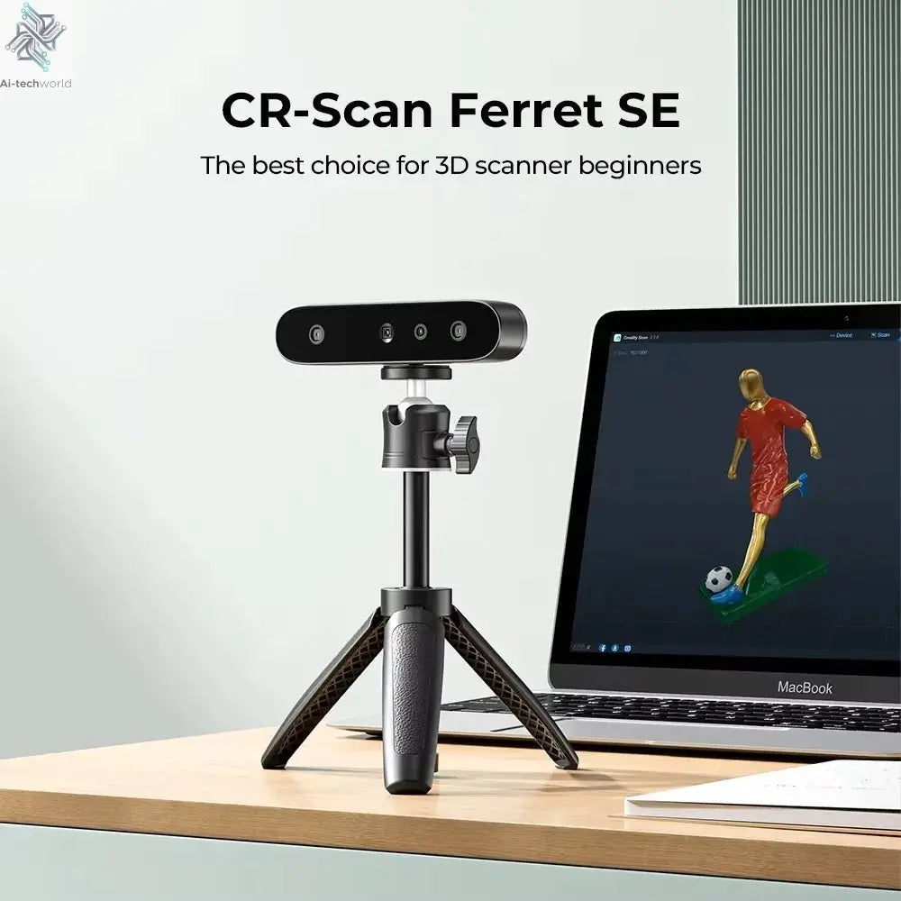 Creality CR-Scan Ferret SE 3D Scanner Anti-Shake Tracking 24-Bit Full Color Up to 0.05mm 30fps Scanning Speed 150-2000mm Ai-TechWorld