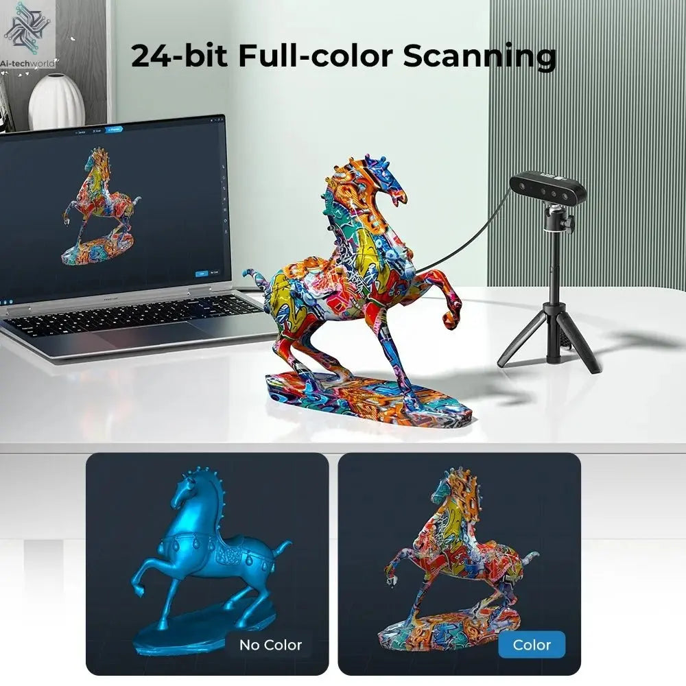 Creality CR-Scan Ferret SE 3D Scanner Anti-Shake Tracking 24-Bit Full Color Up to 0.05mm 30fps Scanning Speed 150-2000mm Ai-TechWorld
