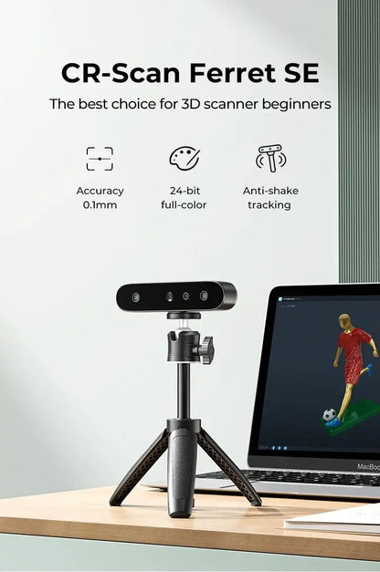 Creality CR-Scan Ferret SE 3D Scanner Anti-Shake Tracking 24-Bit Full Color Up to 0.05mm 30fps Scanning Speed 150-2000mm Ai-TechWorld