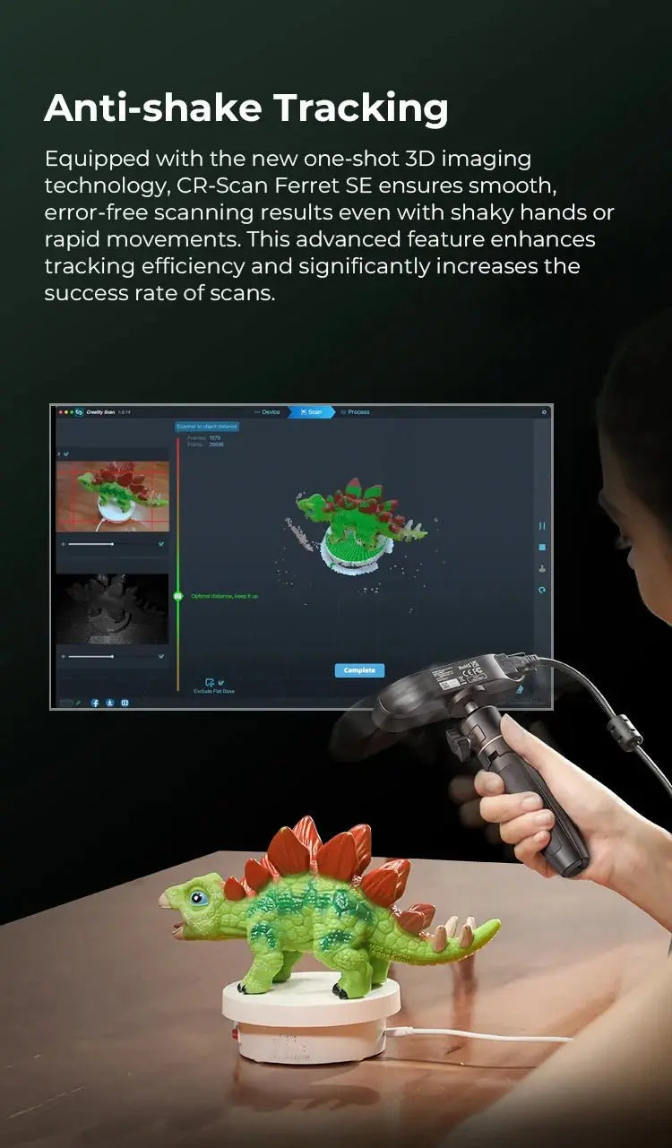Creality CR-Scan Ferret SE 3D Scanner Anti-Shake Tracking 24-Bit Full Color Up to 0.05mm 30fps Scanning Speed 150-2000mm Ai-TechWorld