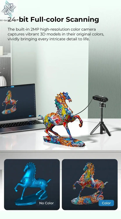 Creality CR-Scan Ferret SE 3D Scanner Anti-Shake Tracking 24-Bit Full Color Up to 0.05mm 30fps Scanning Speed 150-2000mm Ai-TechWorld