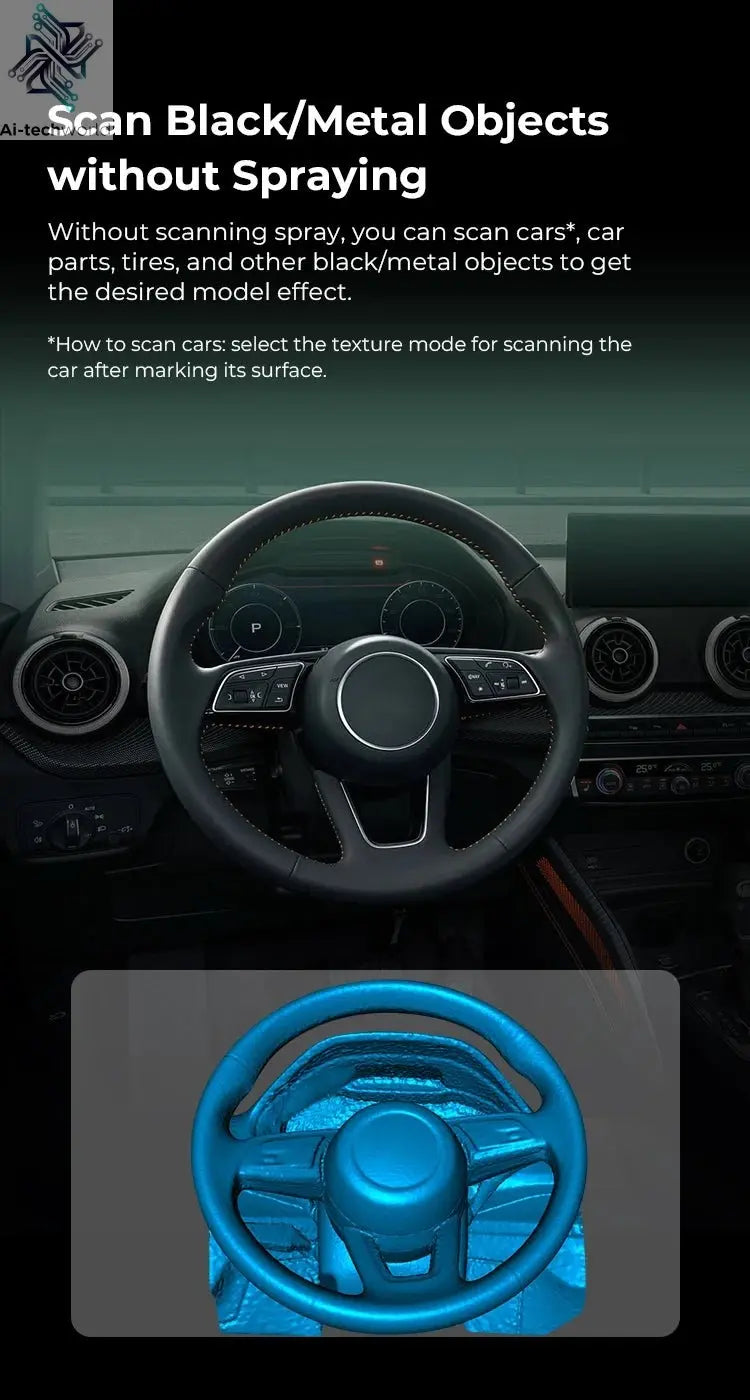 Creality CR-Scan Ferret SE 3D Scanner Anti-Shake Tracking 24-Bit Full Color Up to 0.05mm 30fps Scanning Speed 150-2000mm Ai-TechWorld