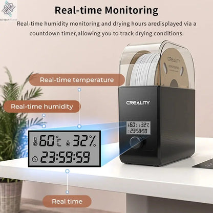 Creality Filament Dryer Upgrade Fan Filament Dry Box 1KG PLA PETG ABS TPU Filaments Dehydrator Storage Box Filament Spool Holder Ai-TechWorld