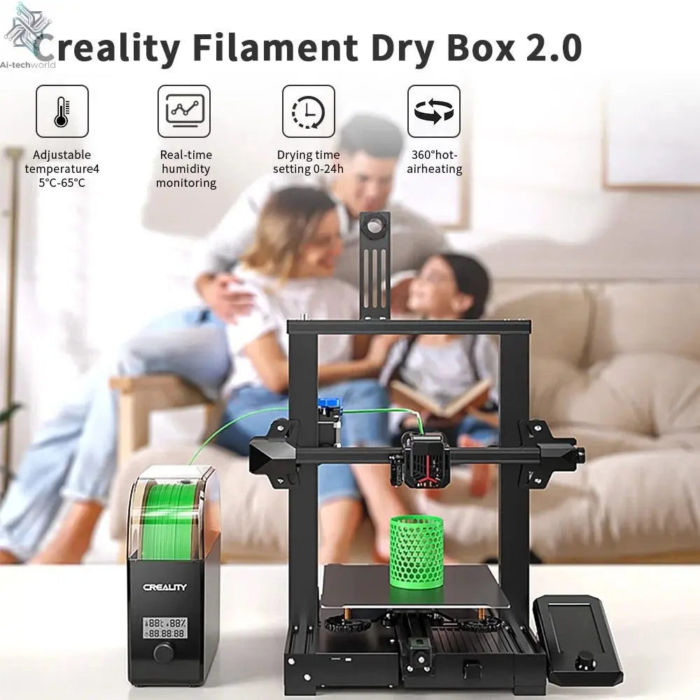 Creality Filament Dryer Upgrade Fan Filament Dry Box 1KG PLA PETG ABS TPU Filaments Dehydrator Storage Box Filament Spool Holder Ai-TechWorld