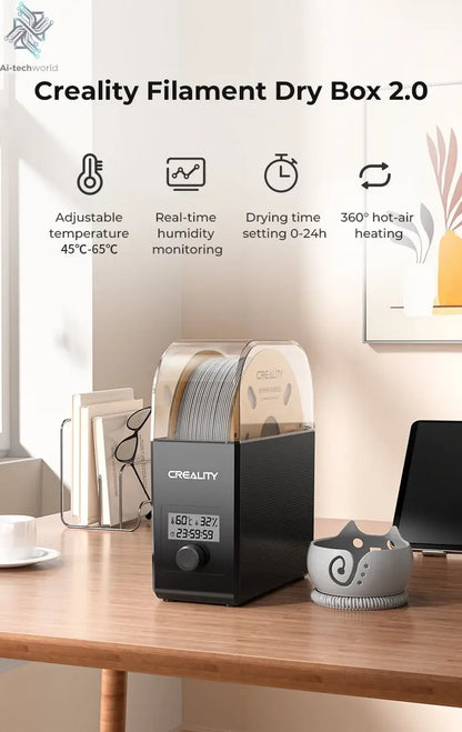 Creality Filament Dryer Upgrade Fan Filament Dry Box 1KG PLA PETG ABS TPU Filaments Dehydrator Storage Box Filament Spool Holder Ai-TechWorld