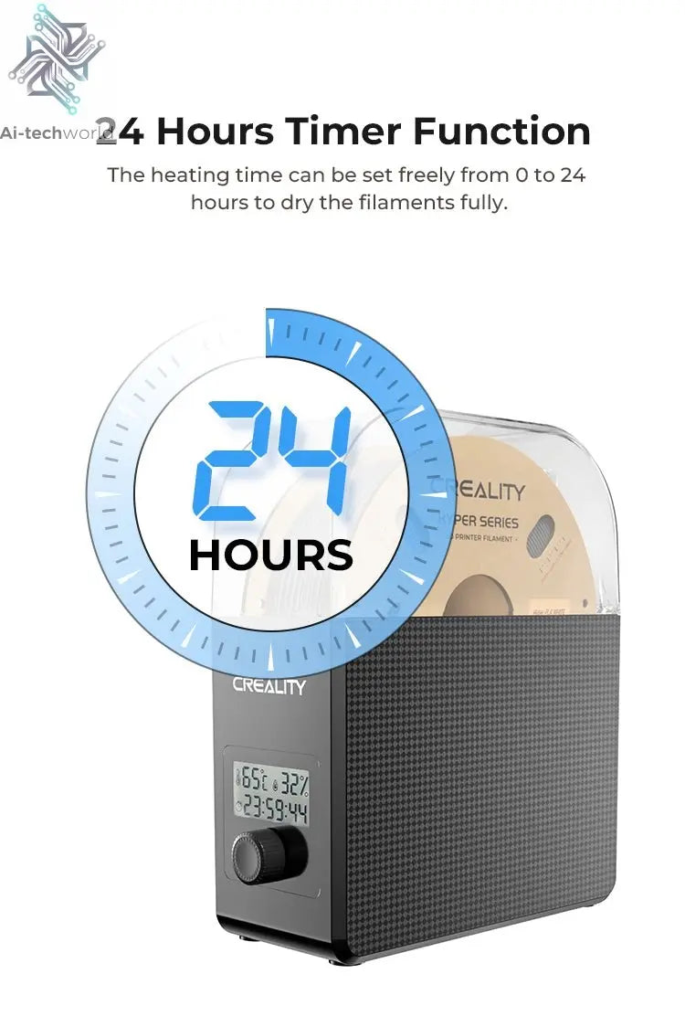 Creality Filament Dryer Upgrade Fan Filament Dry Box 1KG PLA PETG ABS TPU Filaments Dehydrator Storage Box Filament Spool Holder Ai-TechWorld