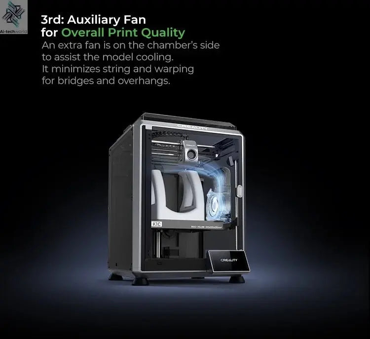 Creality K1C 3D Printer 600mm/s Auto Leveling Robust Direct Extruder Tri - High Speed Printing Upgrade K1 with AI Camera Printer - ai - techworld