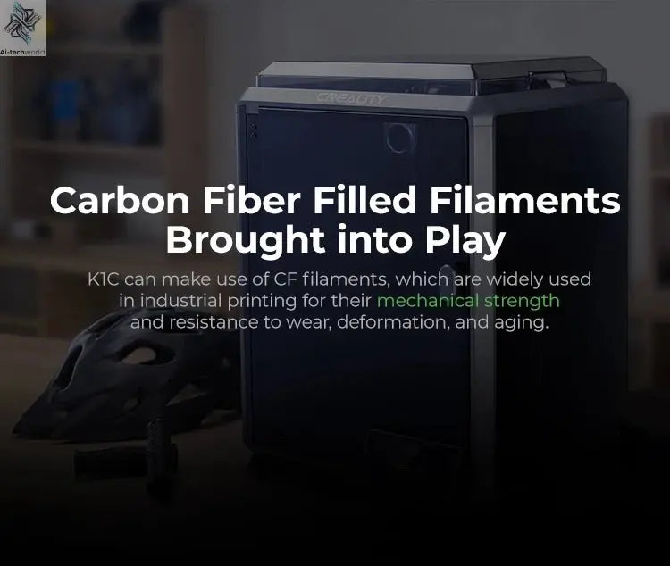 Creality K1C 3D Printer 600mm/s Auto Leveling Robust Direct Extruder Tri-High Speed Printing Upgrade K1 with AI Camera Printer Ai-TechWorld