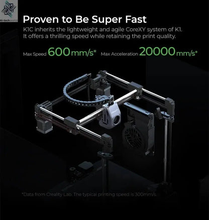 Creality K1C 3D Printer 600mm/s Auto Leveling Robust Direct Extruder Tri-High Speed Printing Upgrade K1 with AI Camera Printer Ai-TechWorld