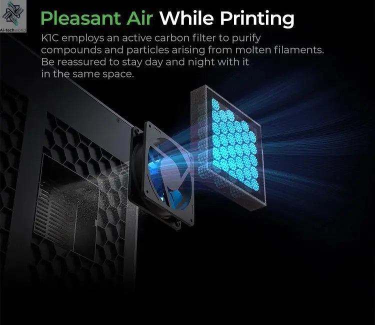 Creality K1C 3D Printer 600mm/s Auto Leveling Robust Direct Extruder Tri-High Speed Printing Upgrade K1 with AI Camera Printer Ai-TechWorld