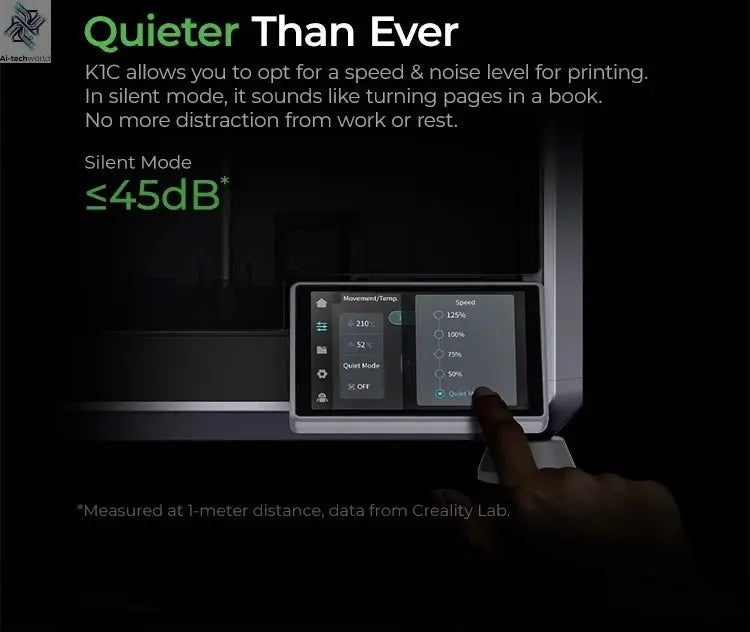 Creality K1C 3D Printer 600mm/s Auto Leveling Robust Direct Extruder Tri-High Speed Printing Upgrade K1 with AI Camera Printer Ai-TechWorld