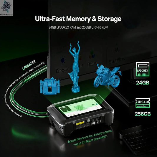 Creality Sermoon P1 3D Scanner 0.02mm Accuracy Portable Touchscreen Handheld 3D Scanner 22+7+1 Line Blue Laser NIR Ai-TechWorld 