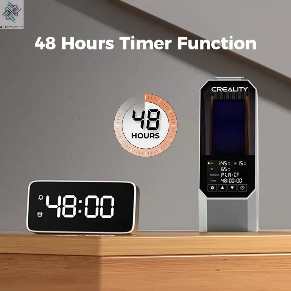 Creality Space Pi Filament Dryer Real-time Humidity&temperature Monitoring 1kg 3D Printer Filament Dryer Box Storage Holder Ai-TechWorld