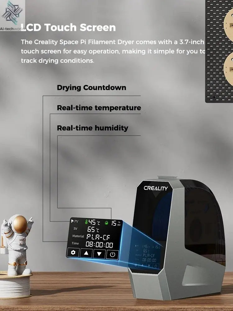 Creality Space Pi Filament Dryer Real-time Humidity&temperature Monitoring 1kg 3D Printer Filament Dryer Box Storage Holder Ai-TechWorld