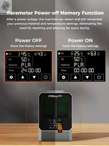 Creality Space Pi Filament Dryer & Drying Box - 2 Rolls Dehydrator for 2KG Filament Ai-TechWorld