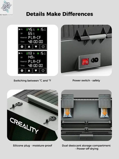 Creality Space Pi Filament Dryer & Drying Box - 2 Rolls Dehydrator for 2KG Filament Ai-TechWorld