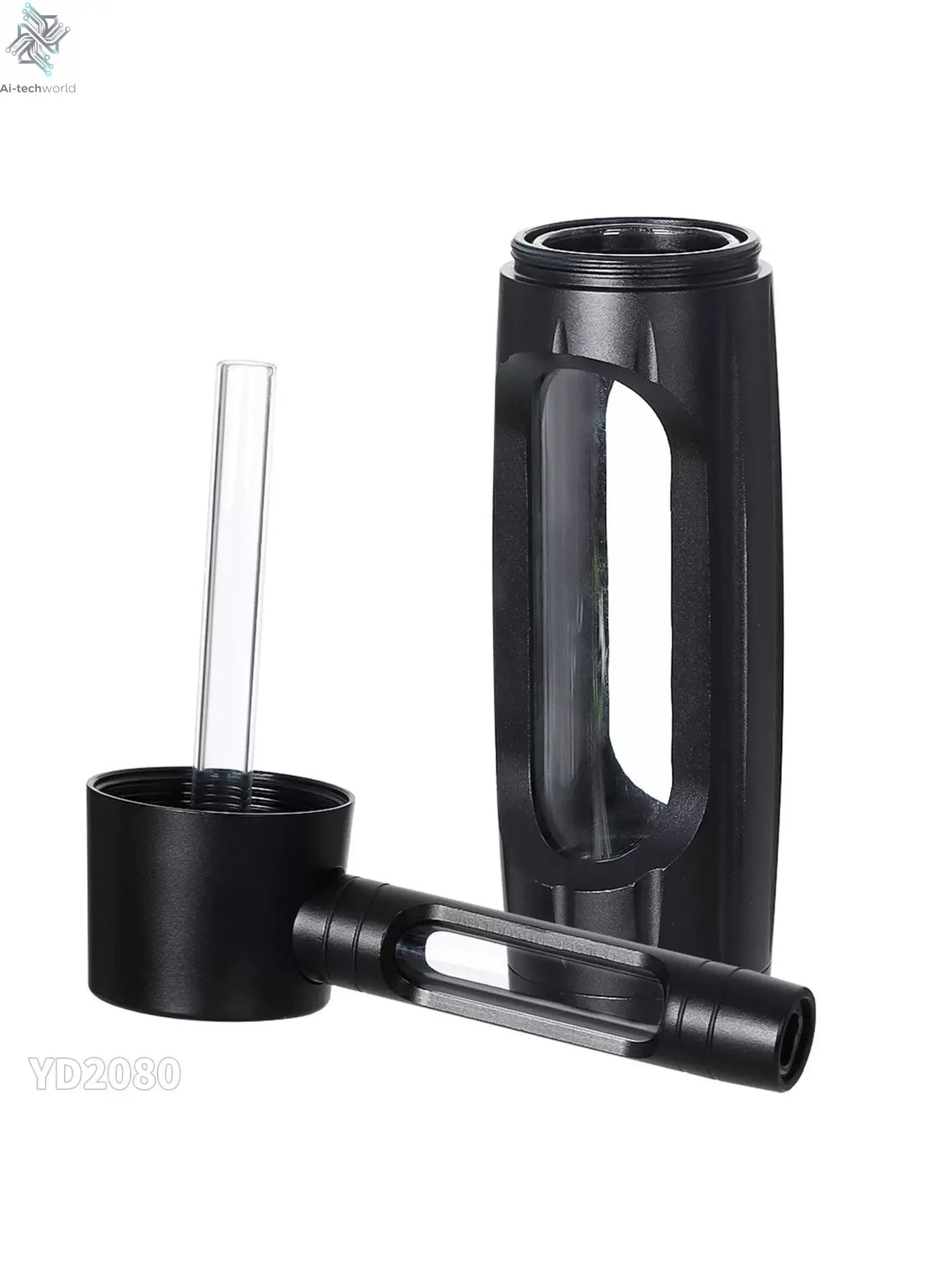 Cross-Border New Arrival Hammer-Shaped Aluminum Alloy Pipe Portable Metal Glass Tobacco Pipe Removable Easy to Clean Pipe Ai-TechWorld 