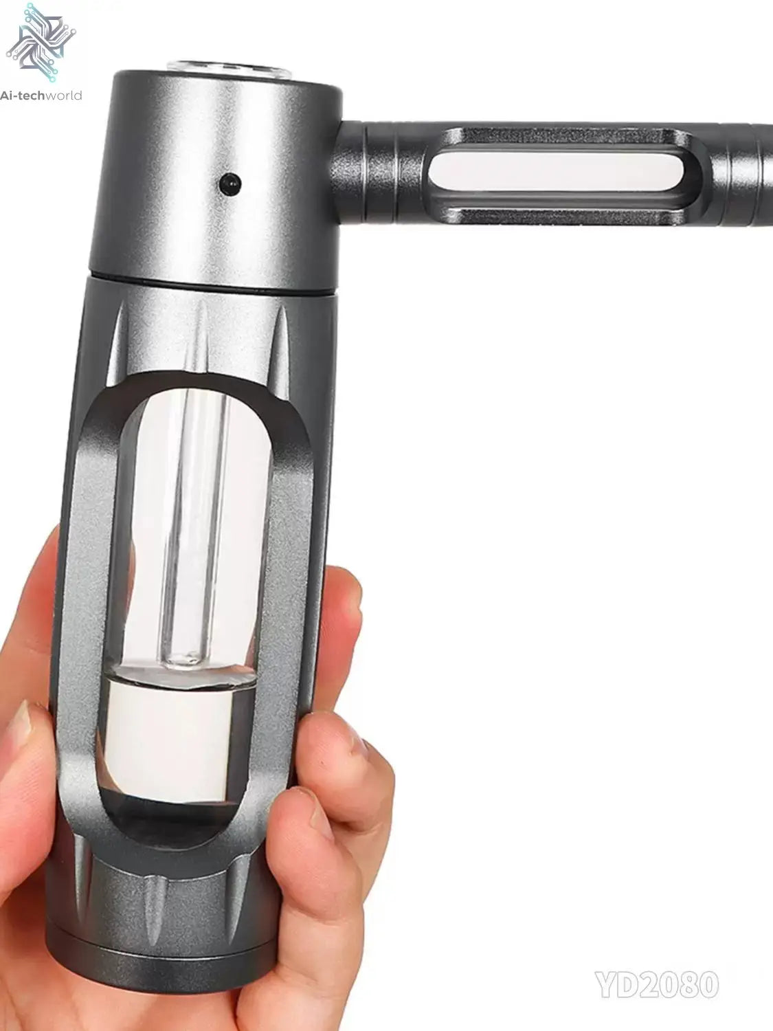 Cross-Border New Arrival Hammer-Shaped Aluminum Alloy Pipe Portable Metal Glass Tobacco Pipe Removable Easy to Clean Pipe Ai-TechWorld 