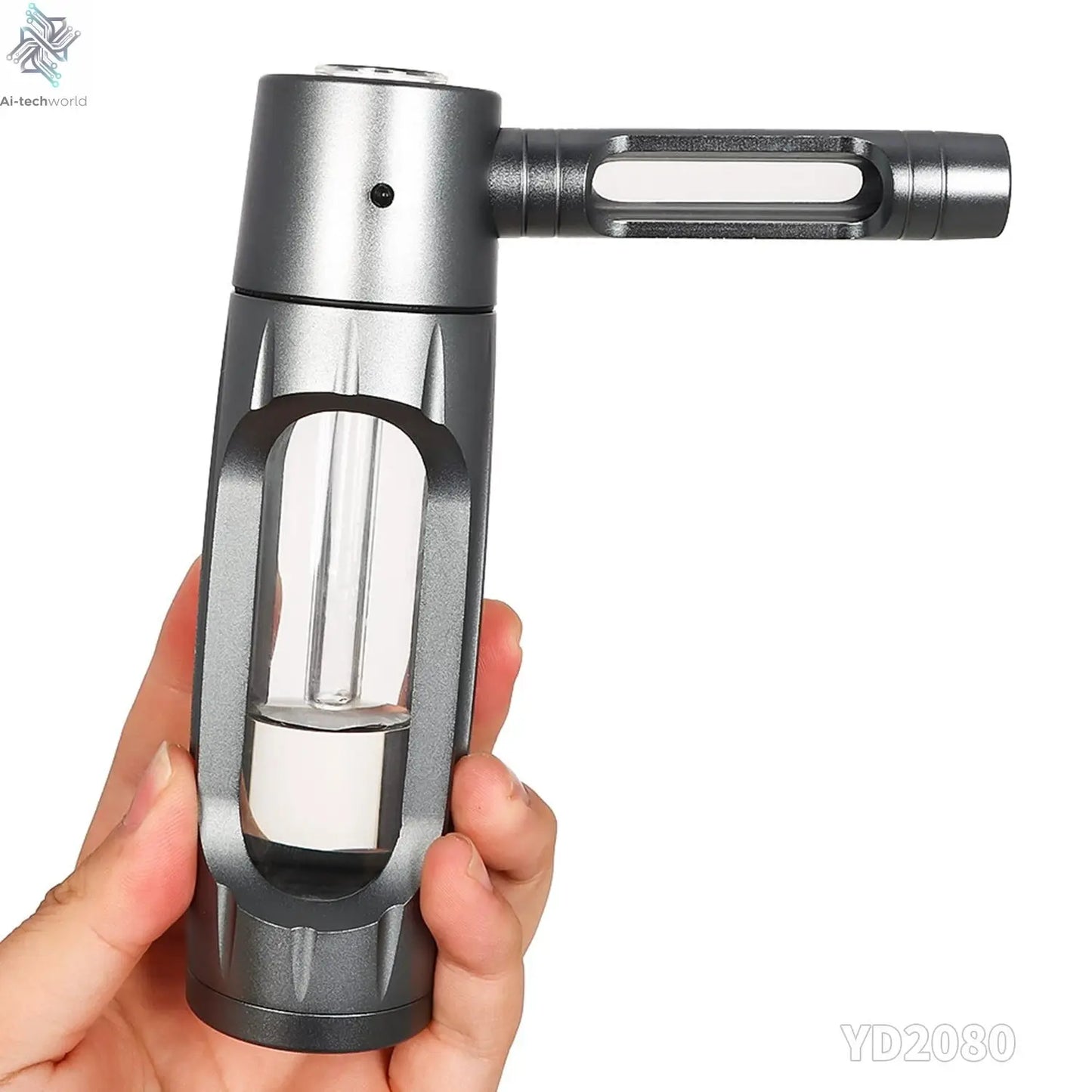 Cross-Border New Arrival Hammer-Shaped Aluminum Alloy Pipe Portable Metal Glass Tobacco Pipe Removable Easy to Clean Pipe Ai-TechWorld 