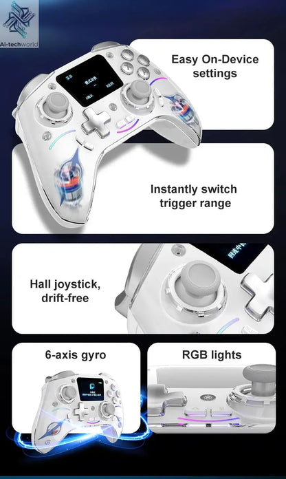 Cross-border Gaming Controller with 2-inch Smart Interactive Screen for PC, Switch, PS4, Android, HarmonyOS, and iOS Streaming Ai-TechWorld 