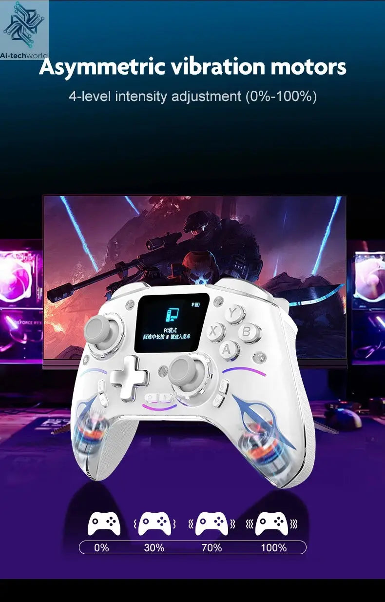 Cross-border Gaming Controller with 2-inch Smart Interactive Screen for PC, Switch, PS4, Android, HarmonyOS, and iOS Streaming Ai-TechWorld 