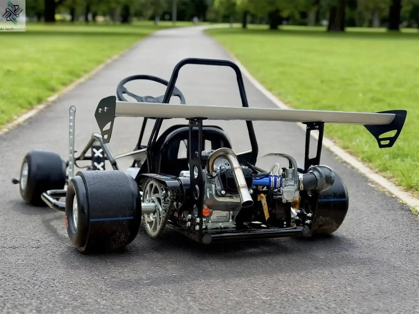 Custom 200cc Gas Racing Go Kart Drift Kart Karting Car 4 Wheel Slick Tires Kart Ai-TechWorld 